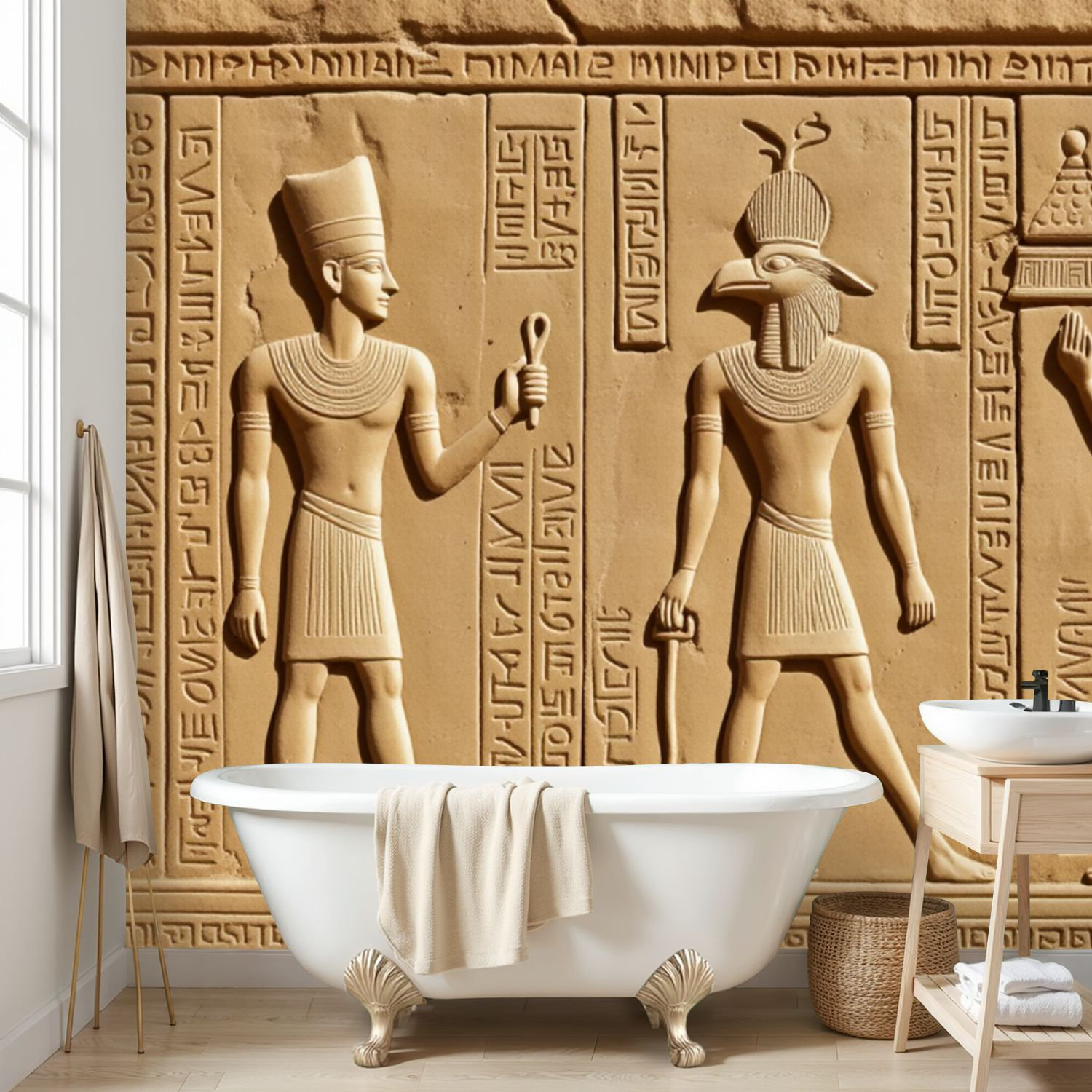 Latitude Run® Wall Mural Peel and Stick Wallpaper Ancient Hieroglyphics ...