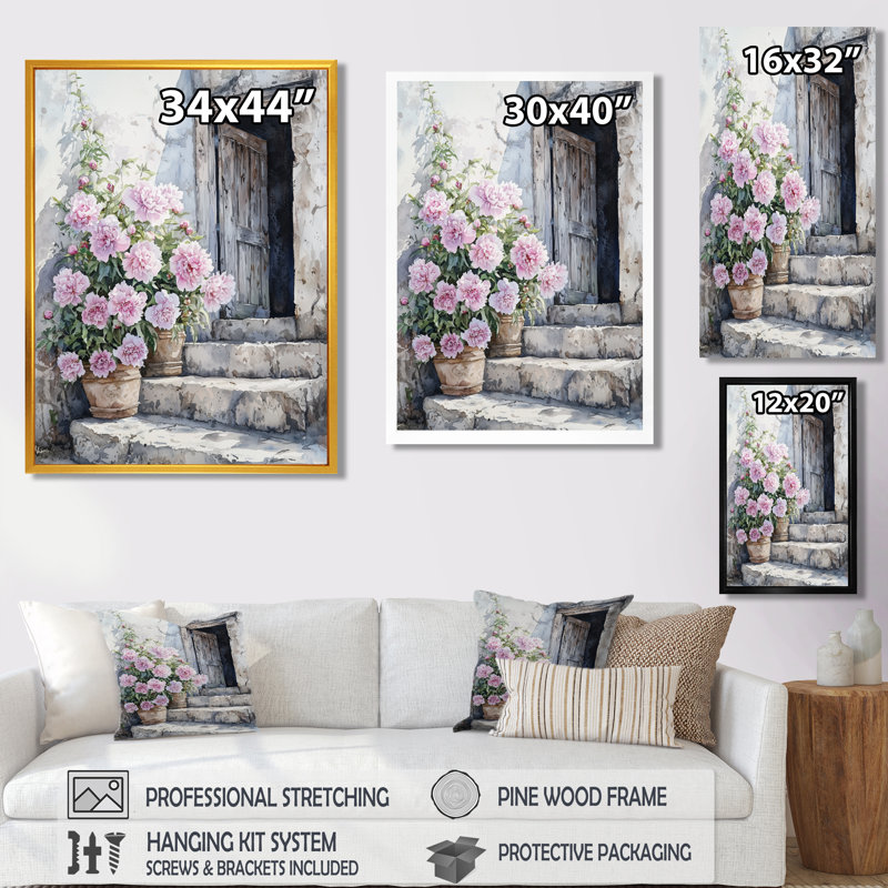 Boarstall - Décoration murale florale, H 20 po x l 12 po, Reproduction encadrée d'une seule photo, Doré