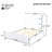 White Queen Size Bed Frame, Solid Wood & MDF, No Box Spring Needed, Classic Design with Grooved Panels