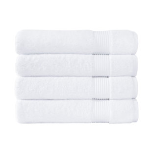 Aware 100% Organic Cotton Ribbed Bath Towels - Hand Towels, 4-Pack,  Navy