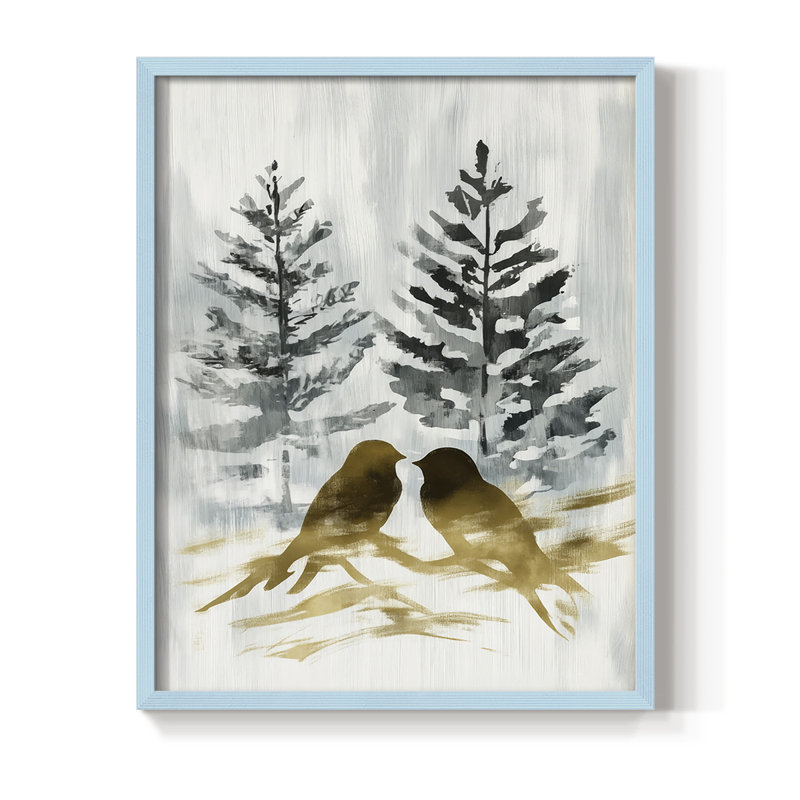 Reproduction encadrée - bois massif, H 30 po x l 24 po, Bleu