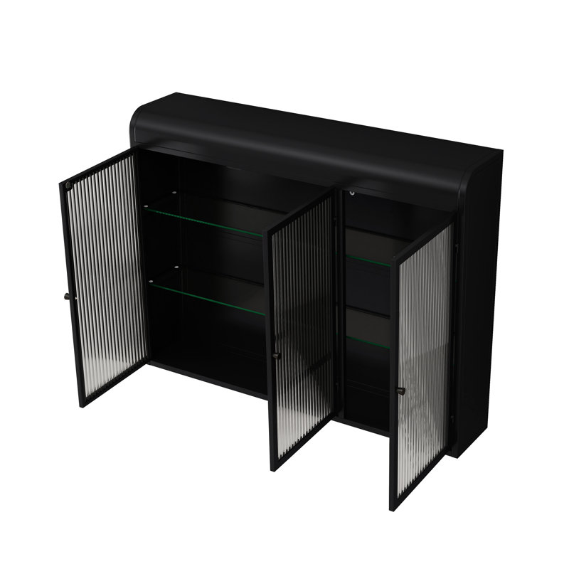Armoire murale 3 portes en verre arqué - blanc. Ajoutez de l'élégance à votre balcon. Rangement polyvalent. Construire. Installation facile. Attrayant avec du verre. Élevez l'espace. Généreuse qualité de fabrication.