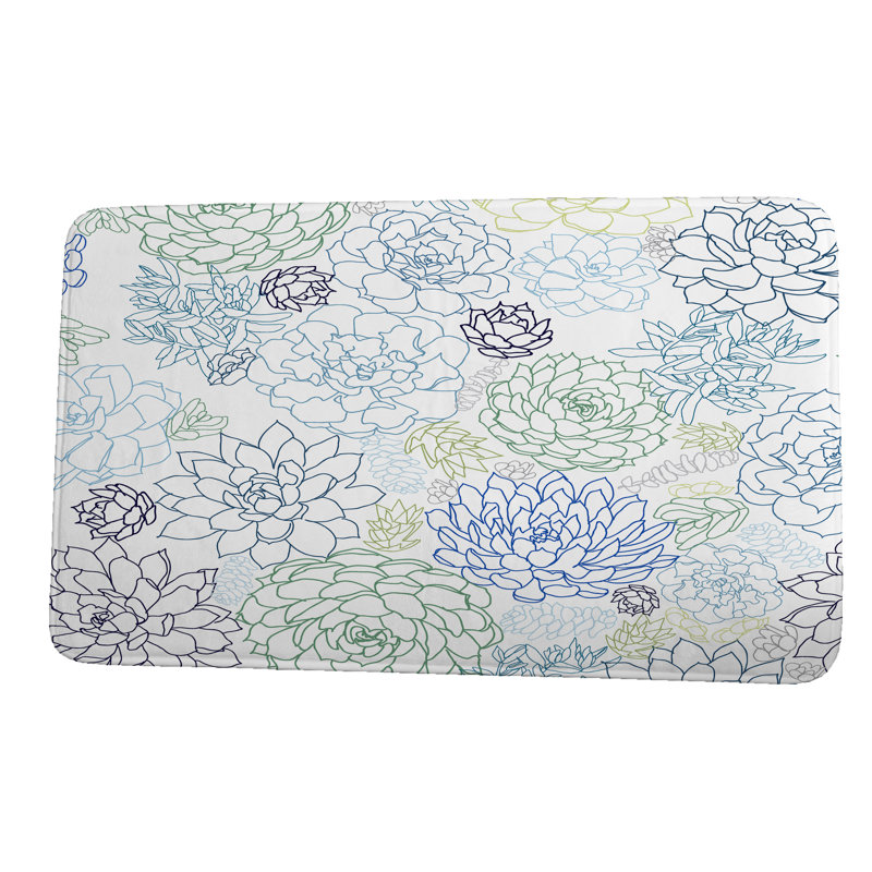 Tapis de bain Folkston, H 18 po x L 30 po, Bleu marine
