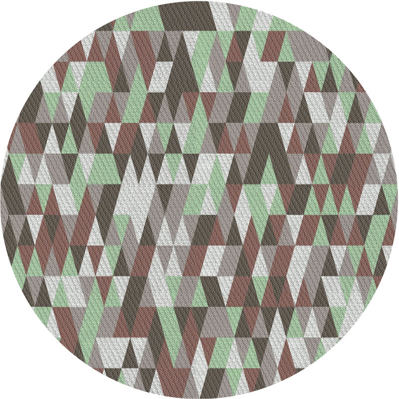 Geometric Indoor Rug, Round 7'