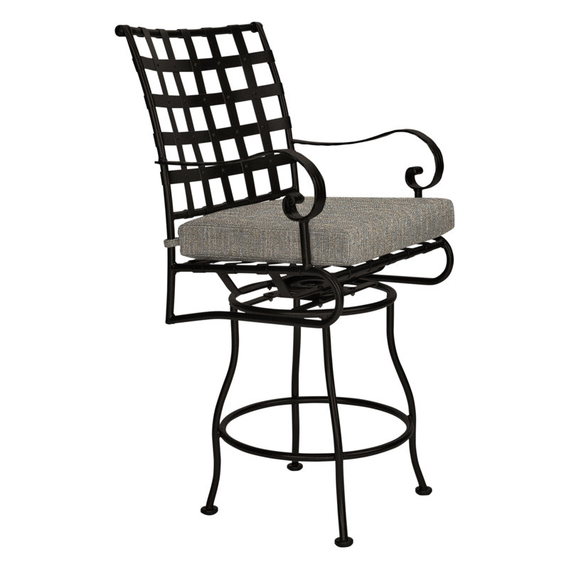 Classico Outdoor Bar Stool, Sash Denim, Carbon Black