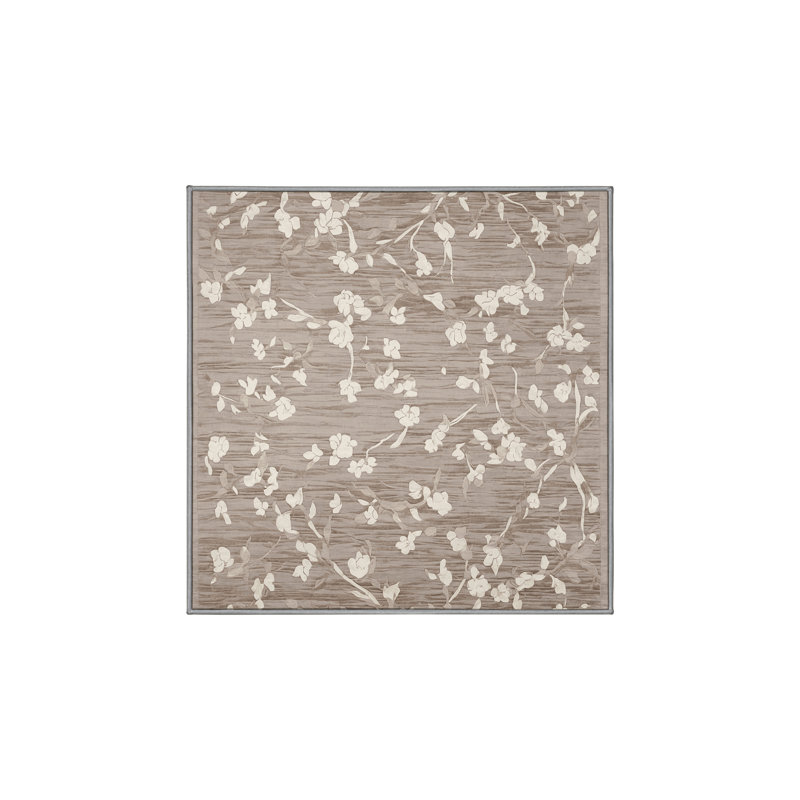 Tapis gris soyeux et moelleux, Carré 3 pi