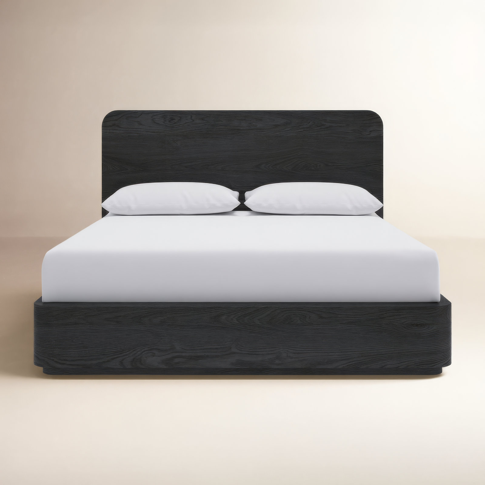 Nori Solid Wood Platform Bed, Jet, King