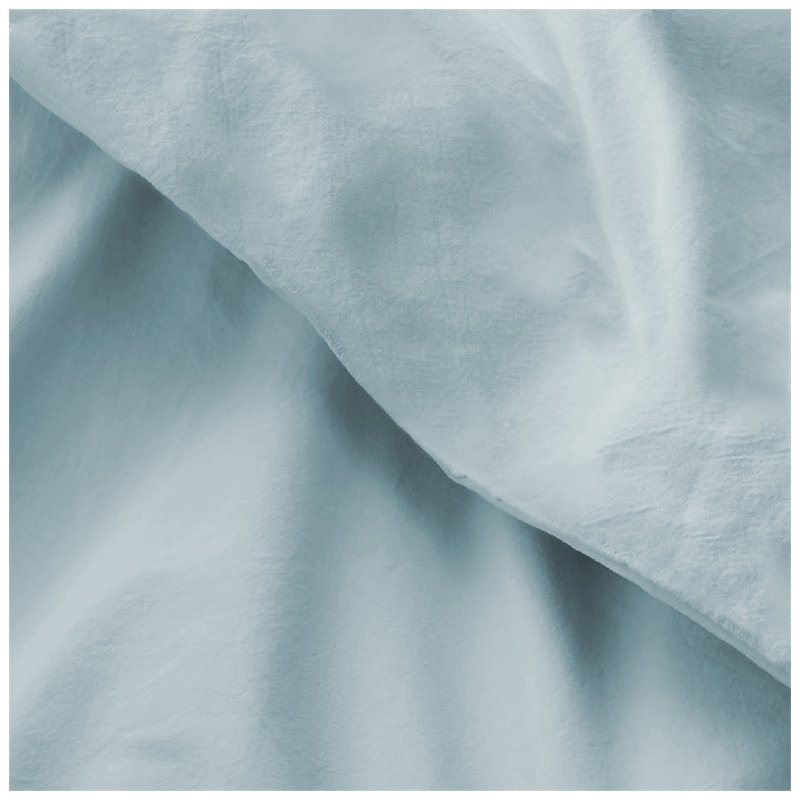 200TC Cotton Percale Solid Duvet Cover Set, Light Blue, Full Duvet Cover