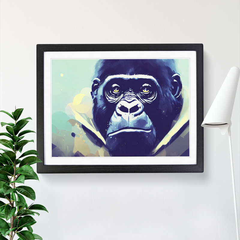 Gorilla Vol.2 Abstract - Single Picture Frame Print, Black Framed, 46cm H x 64cm W x 2cm D