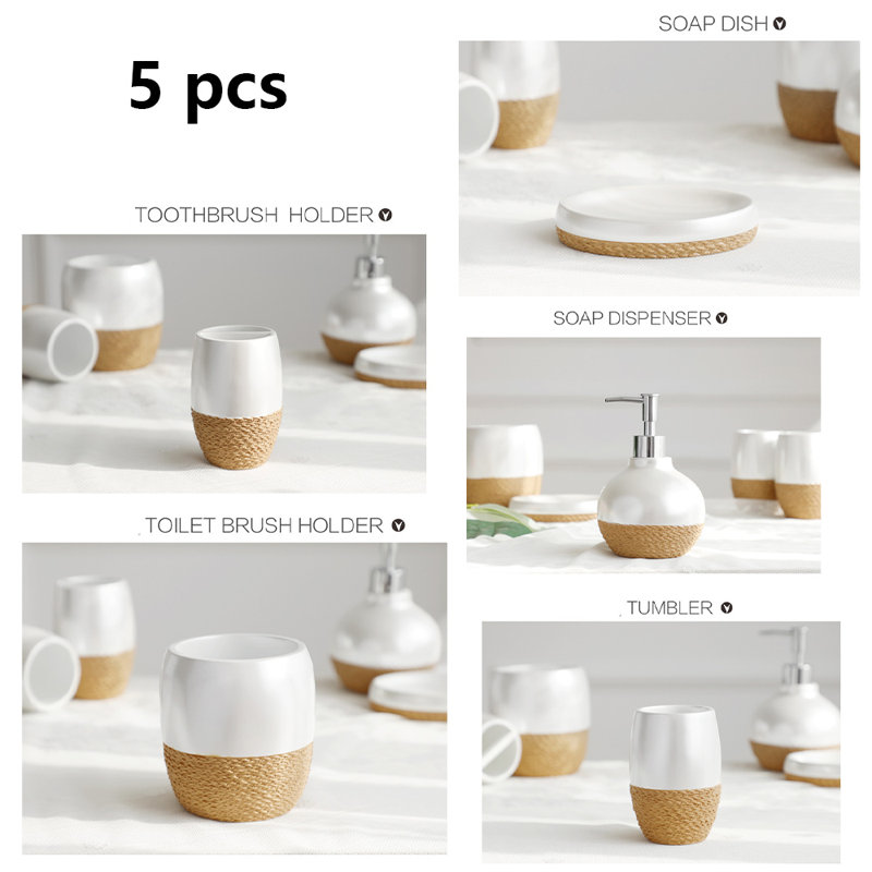 Ensemble complet d'accessoires de salle de bain 5 pièces