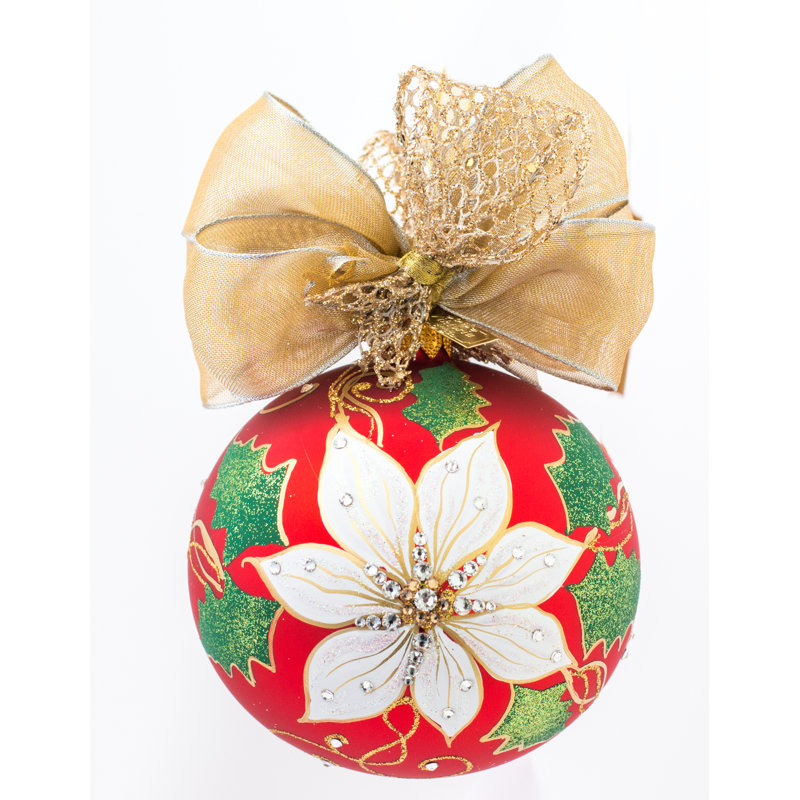 Ornement boule poinsettia