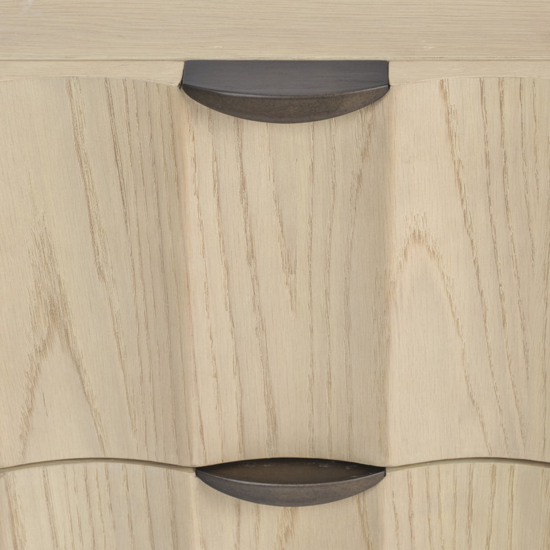 Finley 2 - Drawer Solid Wood Nightstand, Natural Pale Oak