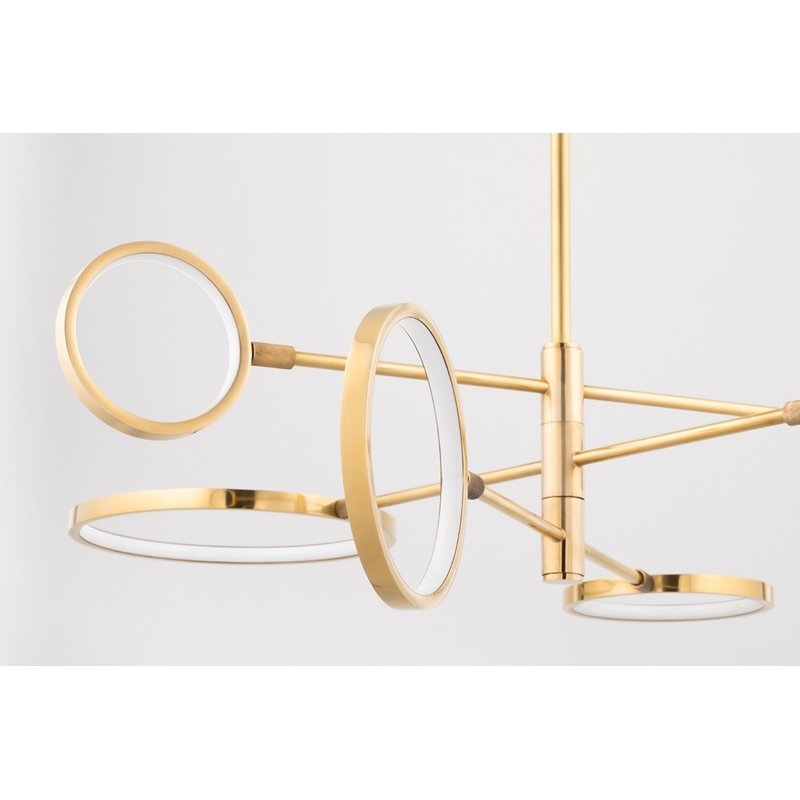 Saturn 0 Light Semi Flush, Aged Brass