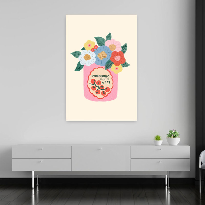 Art contemporain fleur moderne, H 60 po x l 40 po