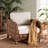 Benjiam Upholstered Seagrass and Mahogany wood Armchair