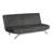 Villy Futon Sofa Bed, Chrome Metal Legs, Charcoal Channel Tuft Fabric-117664626