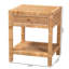 Amoll 1 - Table de chevet en rotin et bois massif brun naturel Amoll