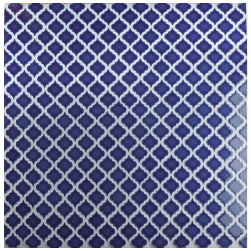 Hudson Tangier 12-3/8 " x 12-3/8 " Porcelain Arabesque Mosaic Wall & Floor Tile, Smoky Blue