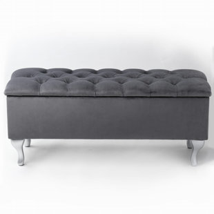Velvet Upholstered Storage Bench