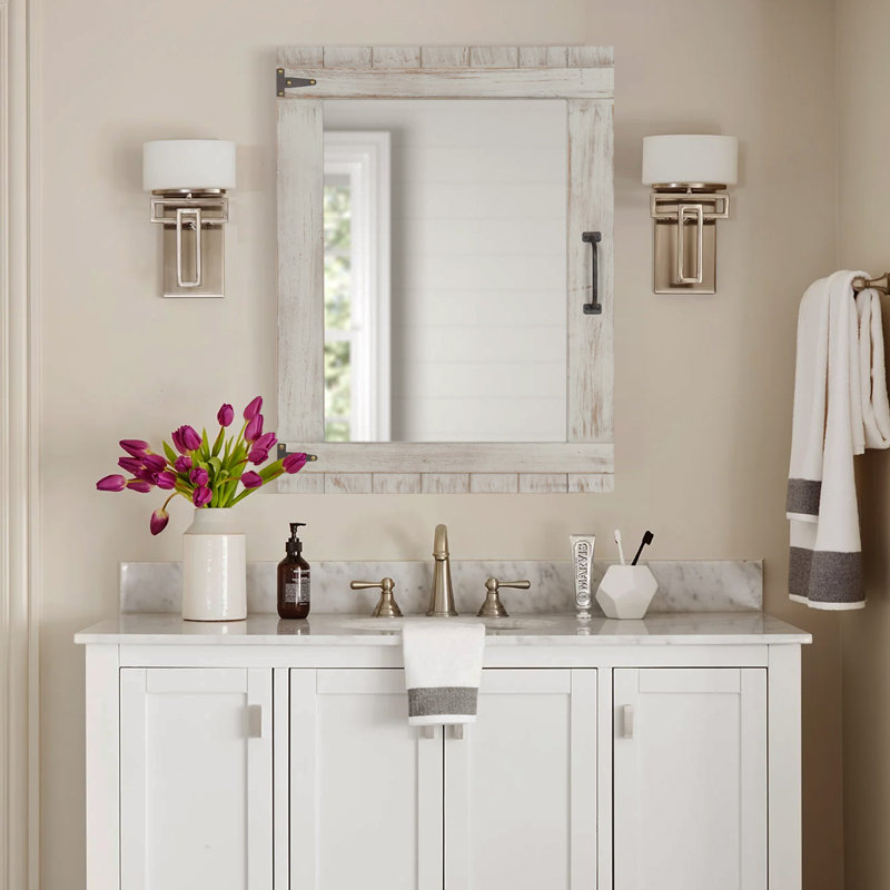Décoration murale, miroir rectangulaire, décor rétro pour meuble-lavabo de chambre à coucher et de salle de bain, 32 po x 24 po
