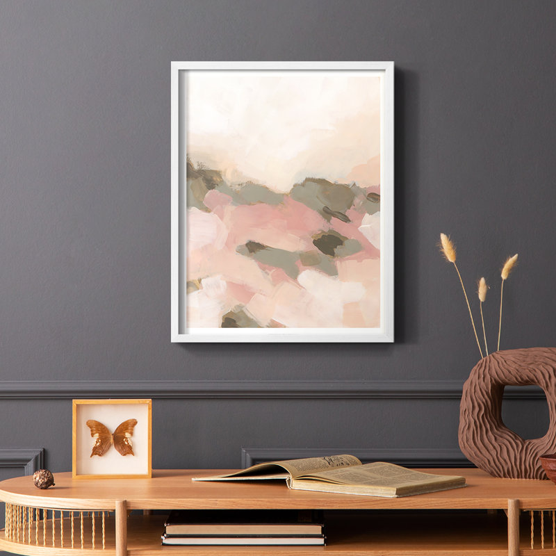 Desert Rose Valley I Framed Print - Solid Wood, White, 10" H x 8" W
