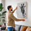 Giraffe with Bubbles Modern 1 Piece Wrapped Canvas Wall Art-136725870-136725874