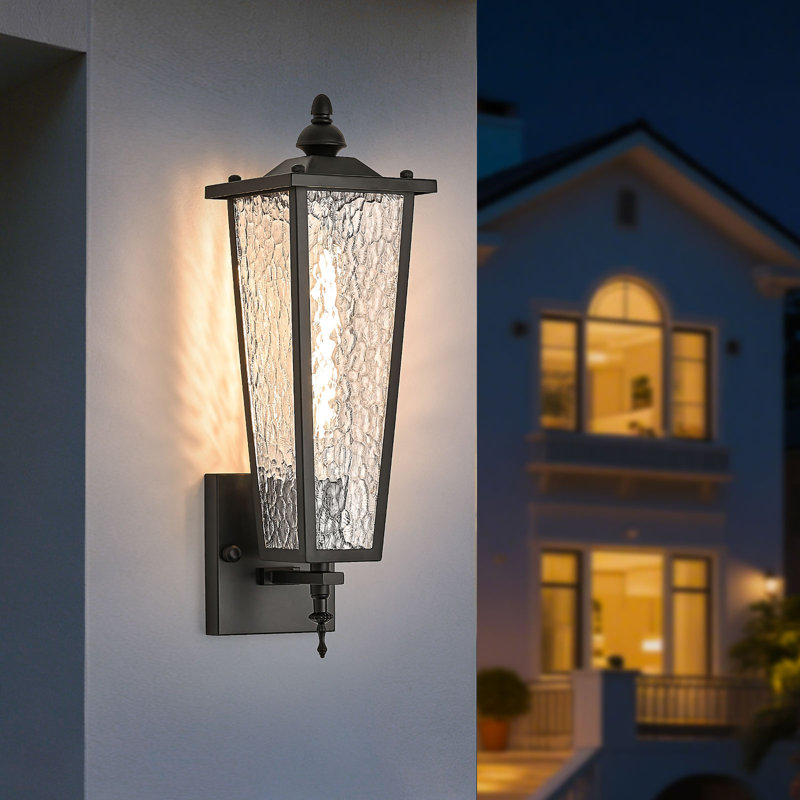 Applique murale d'extérieur, luminaire extérieur noir avec verre transparent, applique de porche imperméable pour garage, patio