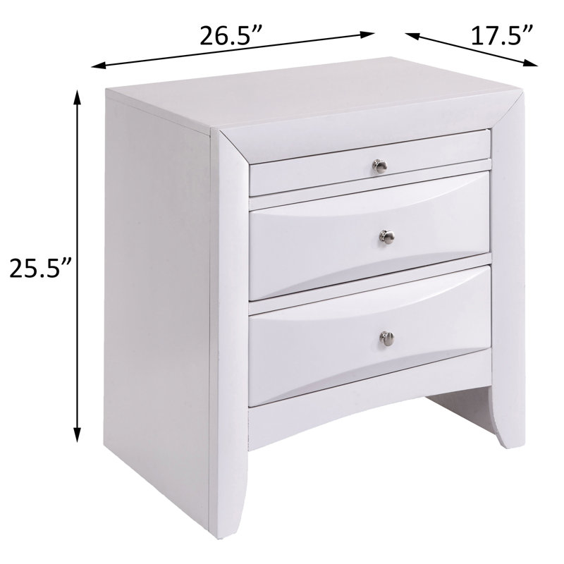 2 tables de chevet blanches - Idéal pour le rangement dans la chambre à coucher, Blanc