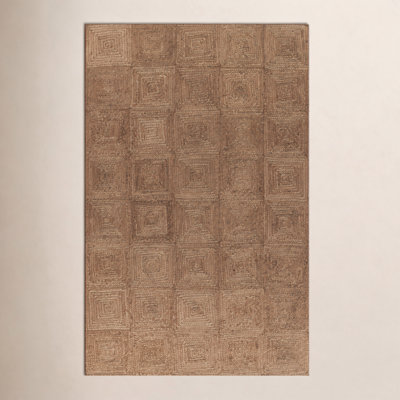 Mykonos Hand Woven Jute Geometric Brown Area Rug
