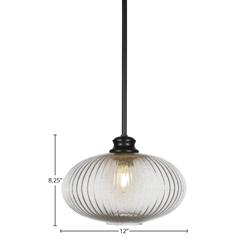 Luminaire suspendu à chaîne Carina, H 8,25 po x l 12 po x P 12 po, Noir mat