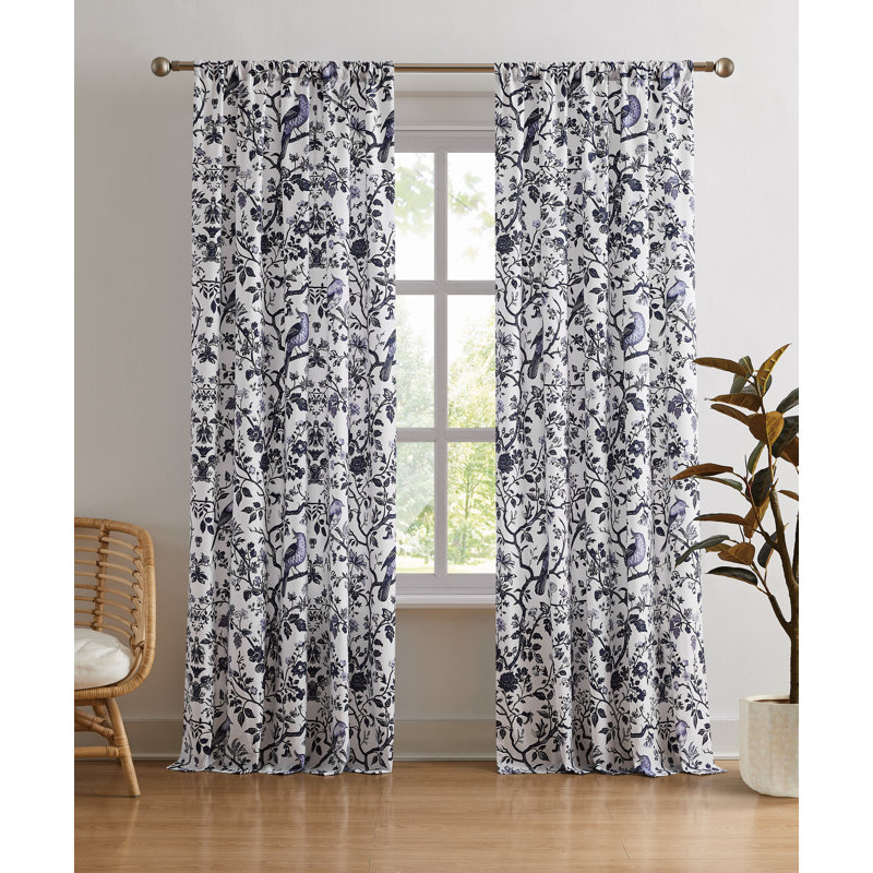  Ava Floral Window Drape Set,  50" W x 84" L