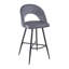 Swivel Upholstered Counter Stool with Metal Frame-1474202661