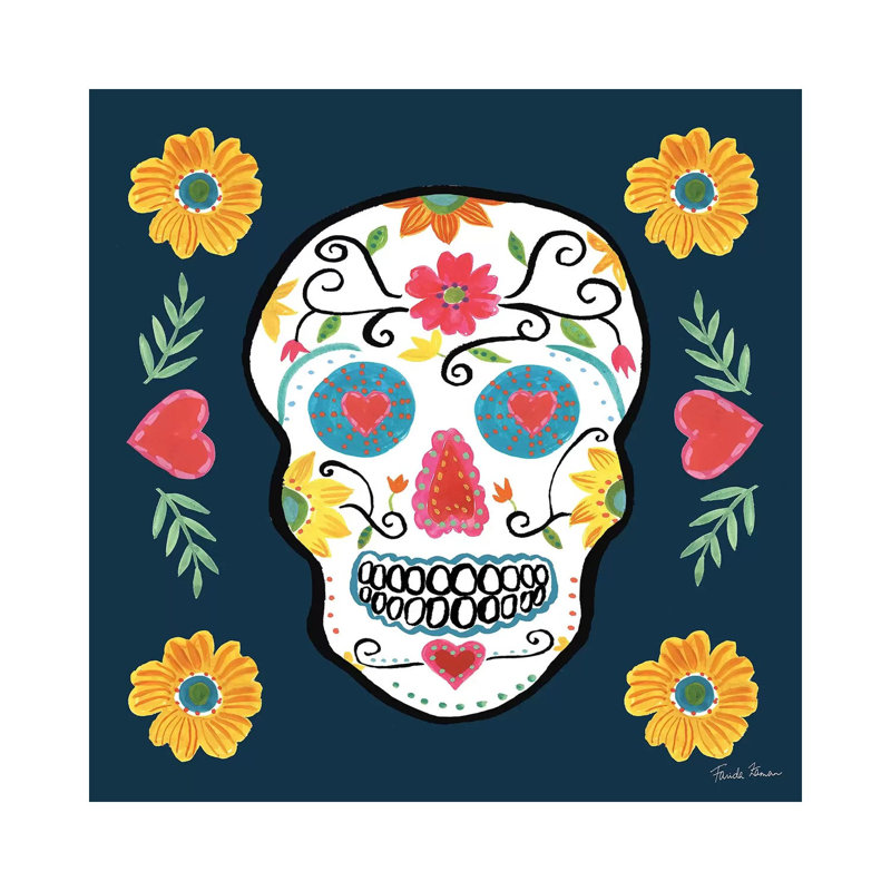 Day Of The Dead IV by Farida Zaman - Wrapped Canvas Painting, 30.48cm H x 30.48cm W x 1.91cm D
