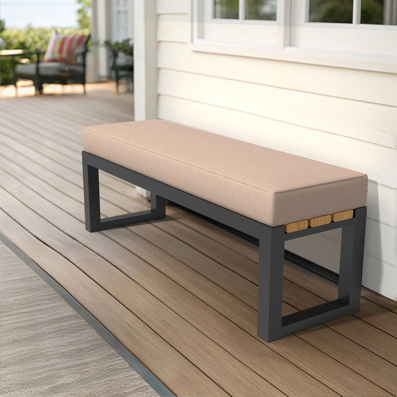 52 Inch Outdoor Bench Cushion, 5" High Density Foam, Beige