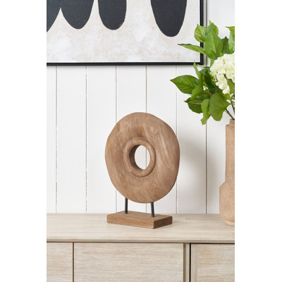 Handcarved Mango Wood Circular Ornament