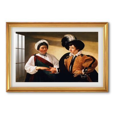 La Diseuse de bonne aventure (version du Louvre), vers 1595 - Caravage - Estampe encadrée sur mesure