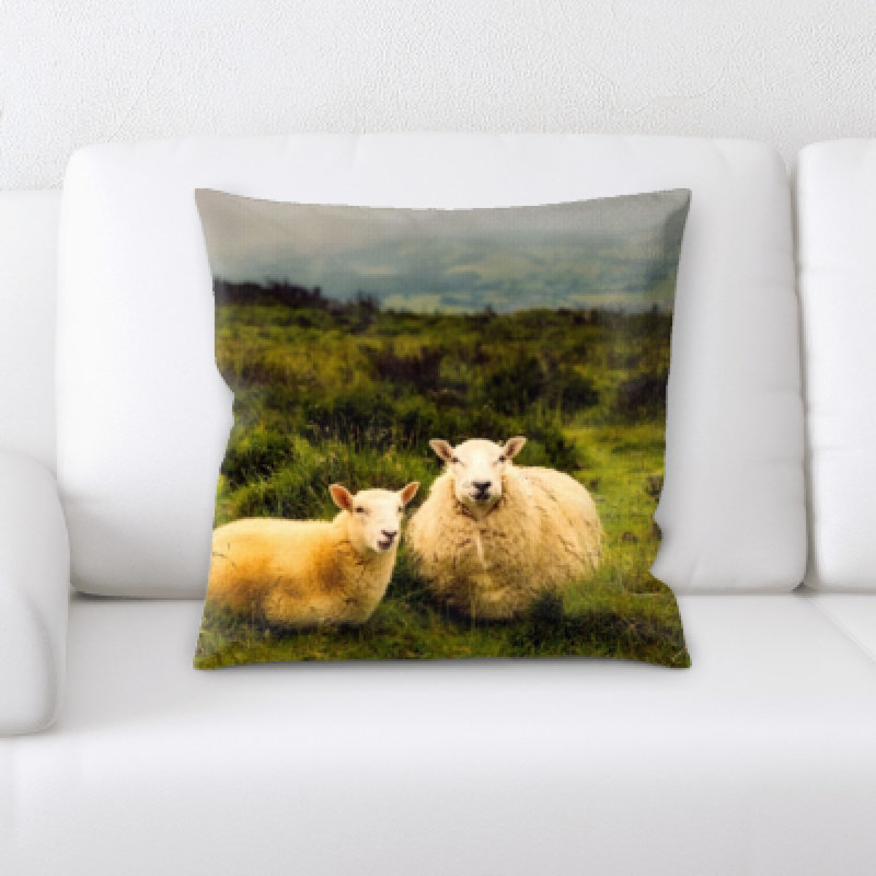 Sheep Microsuede Reversible Throw Pillow