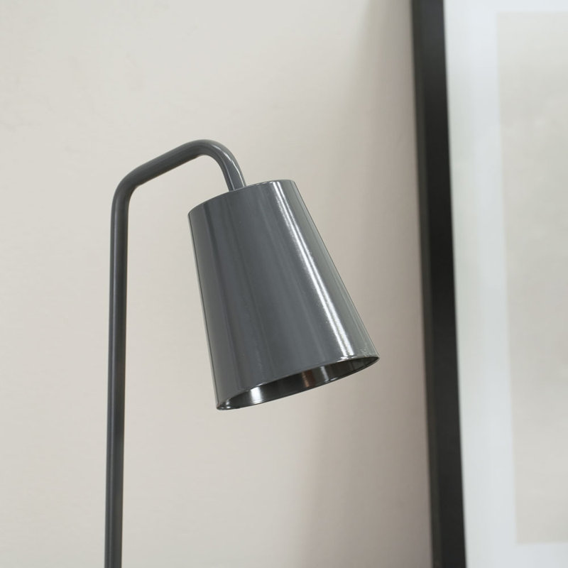 Reubin Metal Table Lamp, Grey, Yes