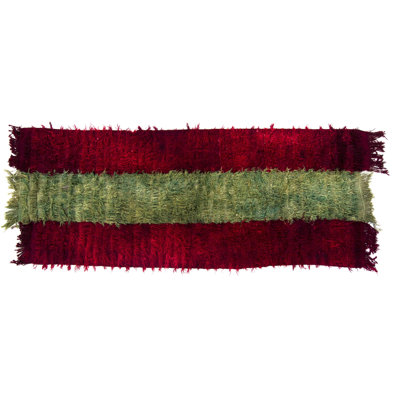 Vintage "Filikli" Tulu Rug Made of Wool, Red and Green Colors