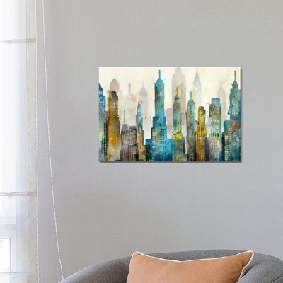 City Sky 1 Piece Wrapped Canvas Painting