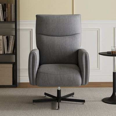 Fauteuil inclinable électrique pivotant, inclinable électrique avec charge USB et de type C, fauteuil d'appoint pivotant en velours pivotant à 360 ° pour le bureau à domicile et le salon, facile à assembler, gris foncé
