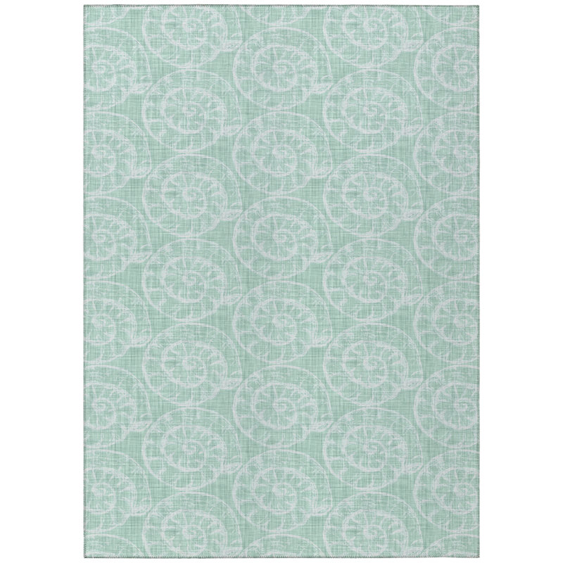 Tapis intérieur / extérieur en polyester tissé à la machine Amberlea, Rectangle 9 pi x 12 pi