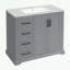 Meuble-lavabo avec lavabo en céramique, tablette réglable et 3 tiroirs-84631460