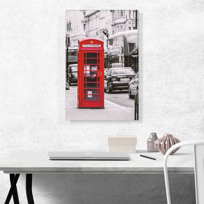 " London England Red Telephone Kiosk Rectangle "