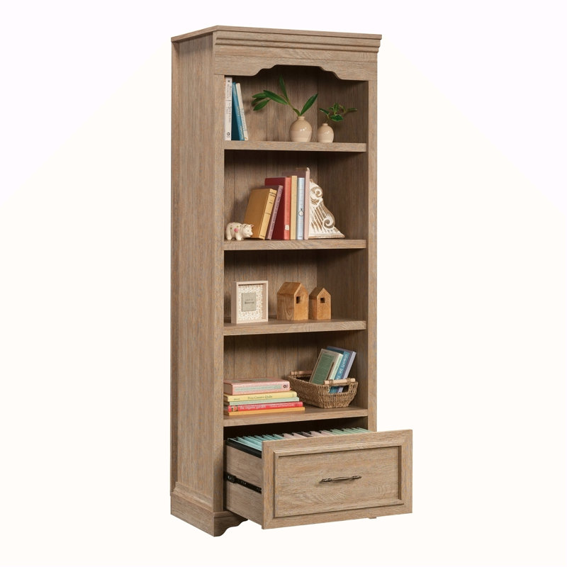 Bibliothèque avec tiroir, finition brune