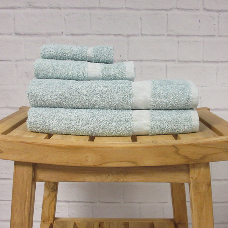 Fibertone by 1888 Mills Bath Towel Cam Border Terry 24x50 10.50 lbs|dz, Green