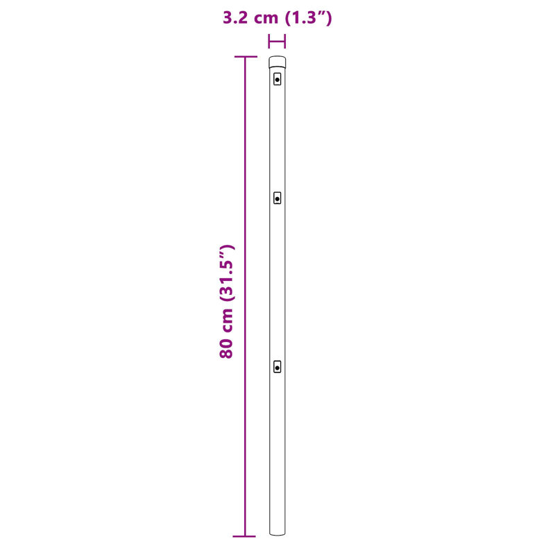 80cm H x 3.2cm W Metal Fencing Kits