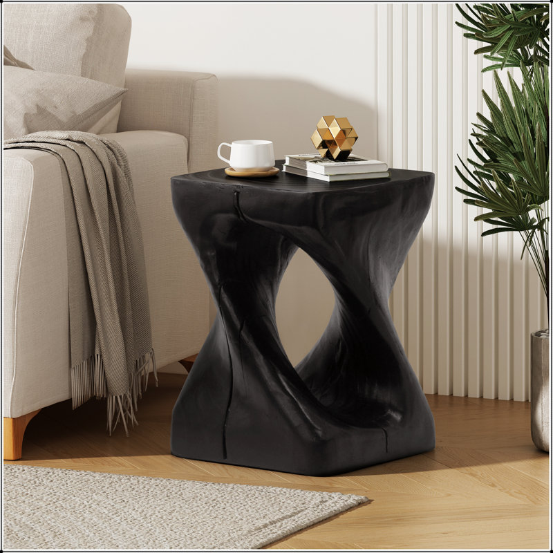 Table d'appoint Twist Shape avec texture semblable au bois, conception en spirale unique pour un décor moderne et élégant