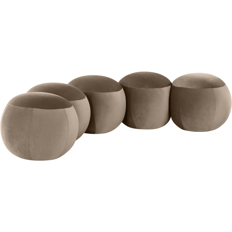 Apollo Velvet Bench, 18" H x 74.50" W x 38.50" D, Taupe Velvet