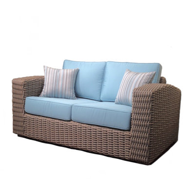 56'' Wide Wicker Loveseat with Cushions